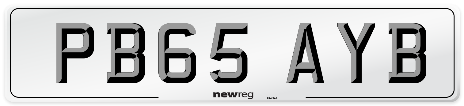 PB65 AYB Number Plate from New Reg